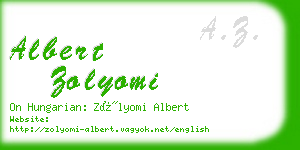 albert zolyomi business card